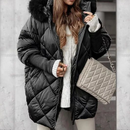 ZAFIRA™ Jacket | Knit Sleeve Puffer Jacket With Hood