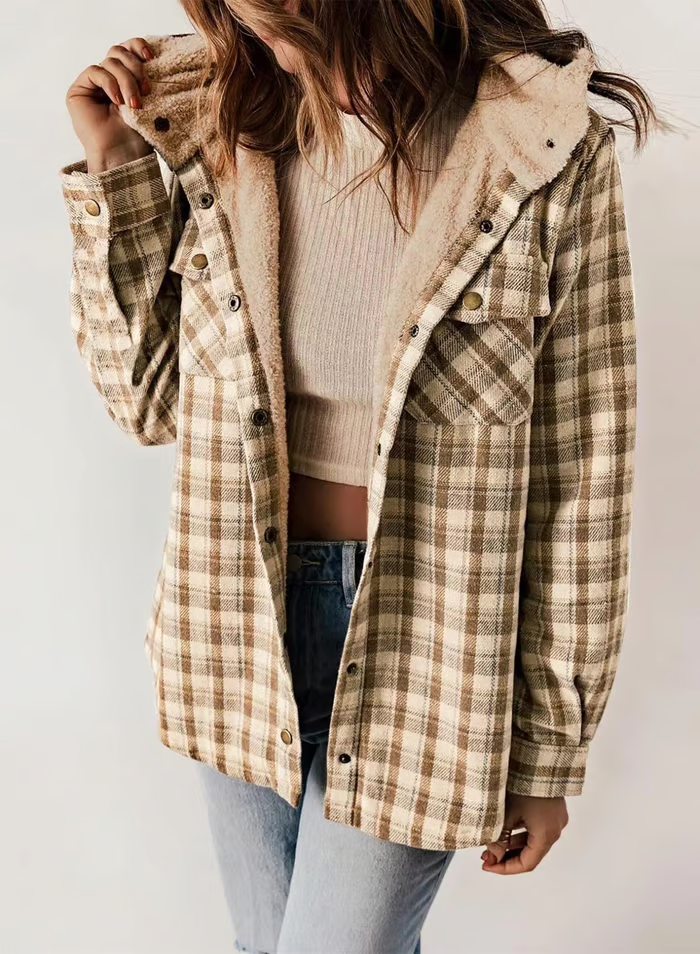 CALISTA™ Coat | Cozy Chequered Fur Coat