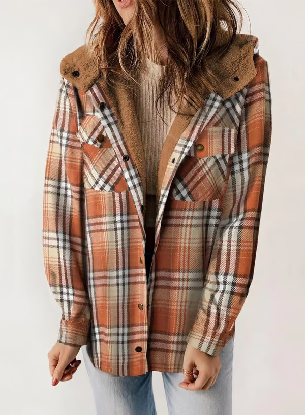 CALISTA™ Coat | Cozy Chequered Fur Coat