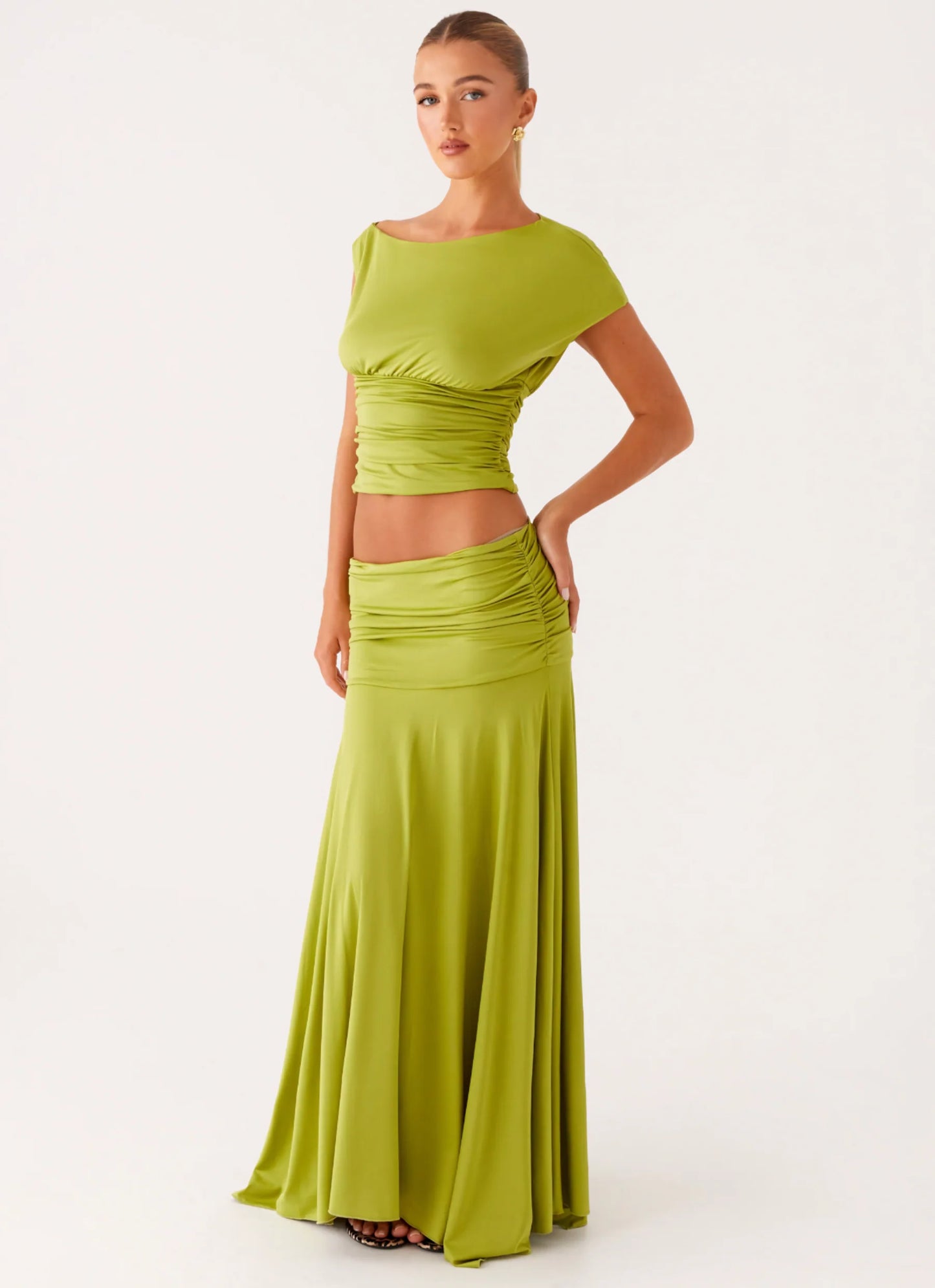 LIANA™ Set | Ruched Top & Maxi Skirt Set