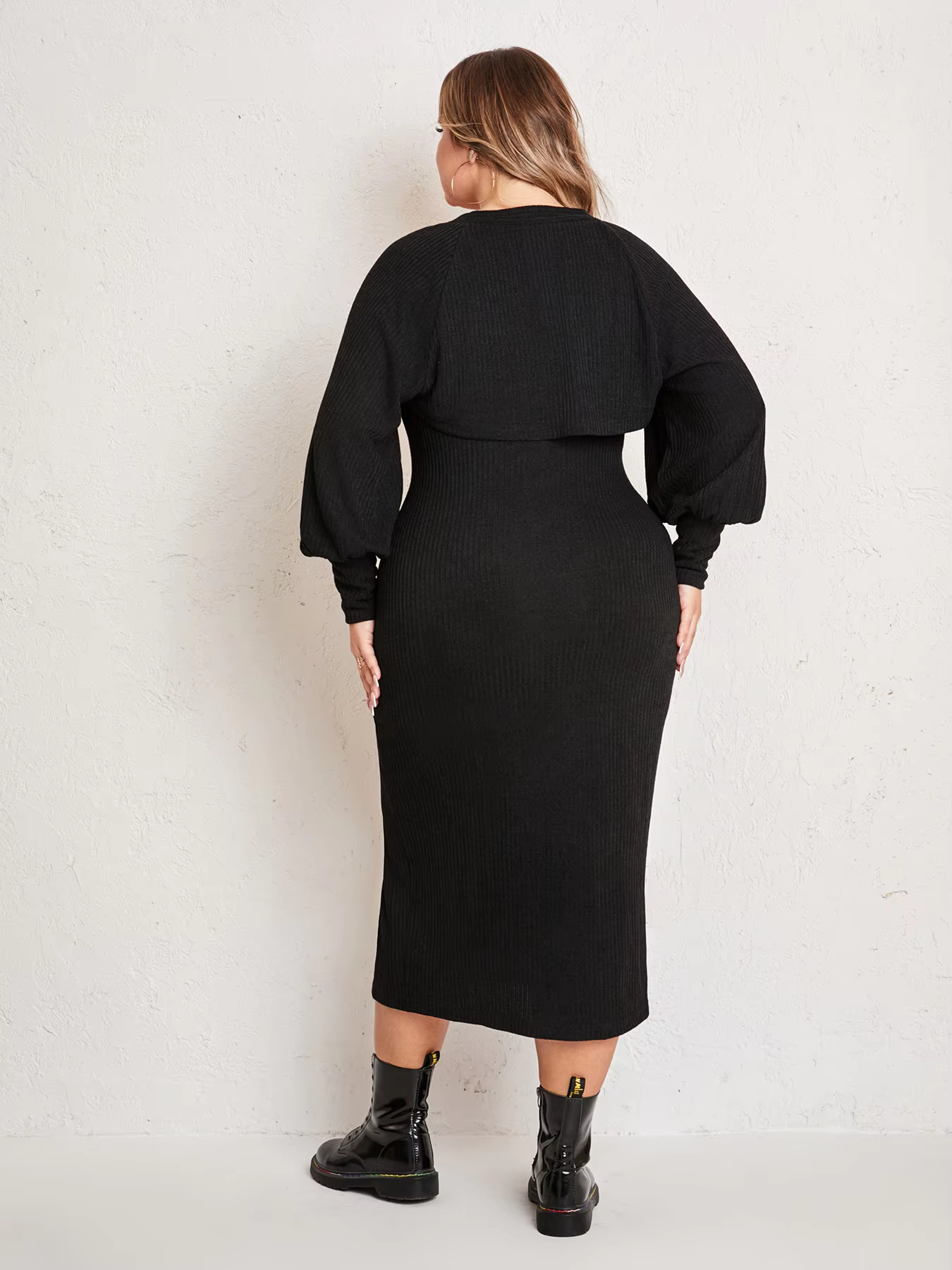 VALESKA™ Dress Set | Knitted Slit Maxi Dress & Cardigan Set
