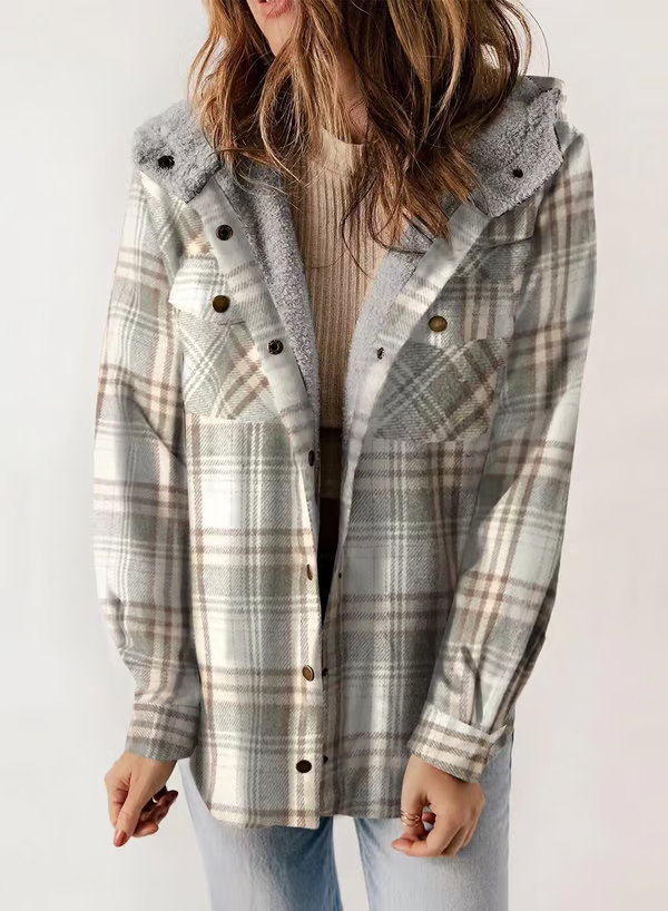CALISTA™ Coat | Cozy Chequered Fur Coat