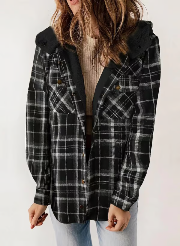 CALISTA™ Coat | Cozy Chequered Fur Coat