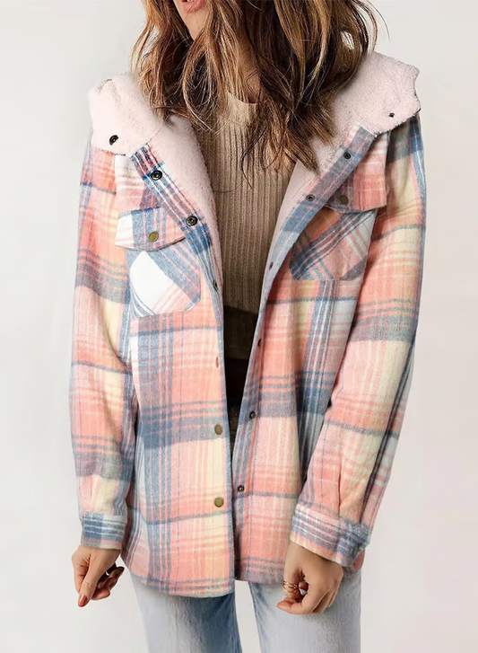 CALISTA™ Coat | Cozy Chequered Fur Coat
