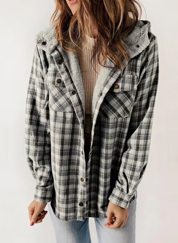 CALISTA™ Coat | Cozy Chequered Fur Coat