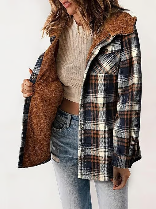 CALISTA™ Coat | Cozy Chequered Fur Coat